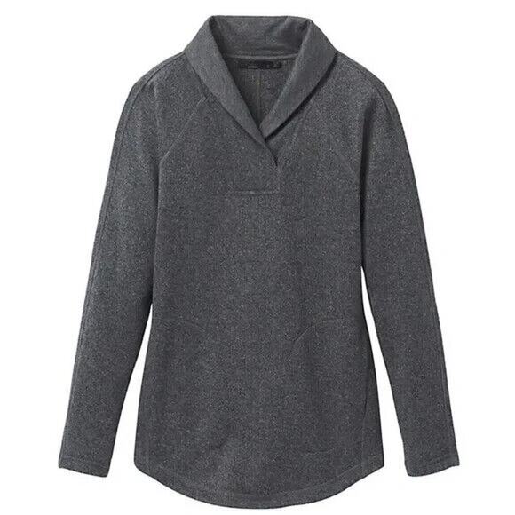 NEW Prana Womens Ziller Tunic Heather Grey Recycled Wool Blend L/S Sweater Sz M - Picture 1 of 8